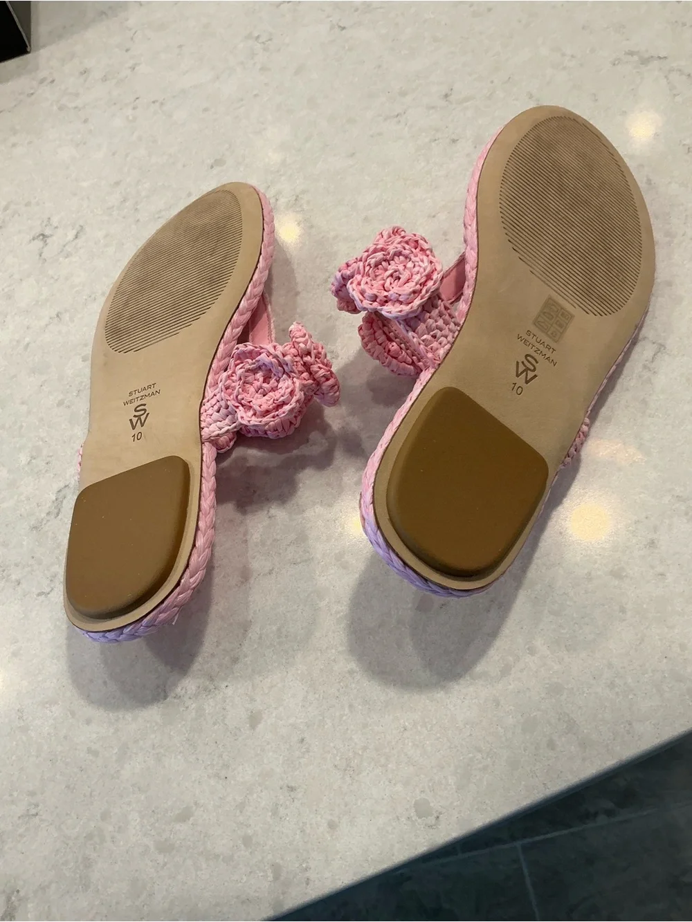 Womans Pink Braided Flower Slide Sandals -  THESE ARE BEAUTIFUL ON  foot WOMANS